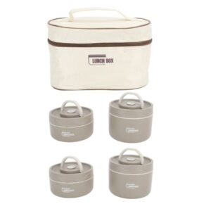 Set 4 recipiente termice din inox pentru alimente – izolate, etanșe, portabile (2x mari + 2x mici)