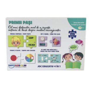 Joc educativ HappySchool 4-în-1 „Primii Pași” – pentru dezvoltarea abilităților timpurii