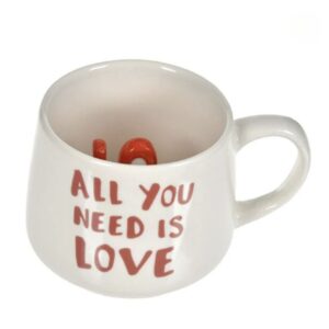 Cana Ceramica cu 3D Love in Interior "All You Need is Love" 370ml - Cadou Ziua Indragostitilor
