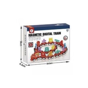 Set tren magnetic cu 31 elemente si vagoane cu roti din cauciuc – Joc constructiv pentru copii