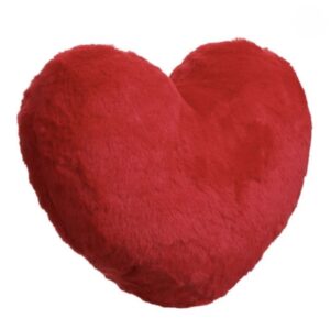 Perna Decorativa Inima din Blana Artificiala Rosie 35x32cm - Cadou Ziua Indragostitilor