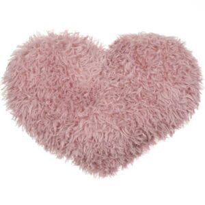 Perna Decorativa Shaggy Inima Dusty Pink 44x39cm
