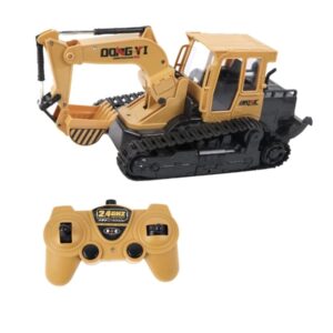 Excavator RC cu telecomanda, 6 canale, brat mobil – Vehicul de santier pentru copii