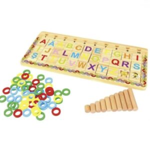 Puzzle Educativ din Lemn cu Alfabet & Cifre 41.5x19cm