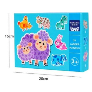 Set 6 Puzzle-uri Educative cu Animale – Puzzle Montessori din Carton Gros, Piese Mari, 3+ ani