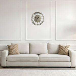 Ceas de perete elegant cu cifre aurii si design vintage – Decor premium pentru living
